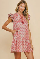 Block Print Mini Dress