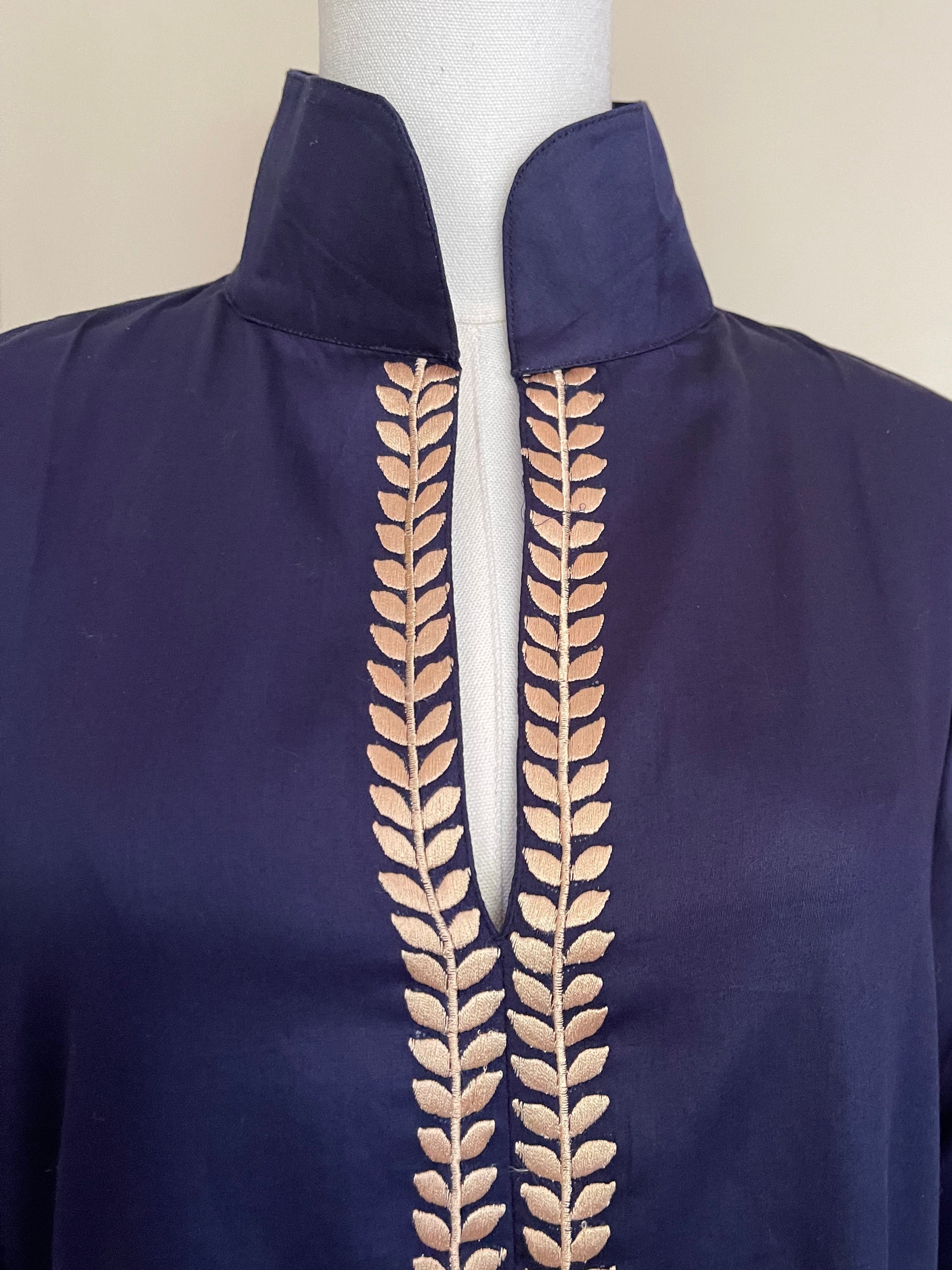 Navy Embroidered Caftan
