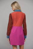 Colorblock Shirt Dress