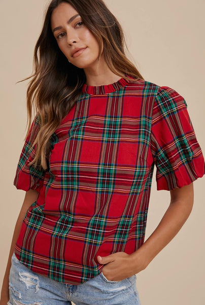 Red Plaid Blouse