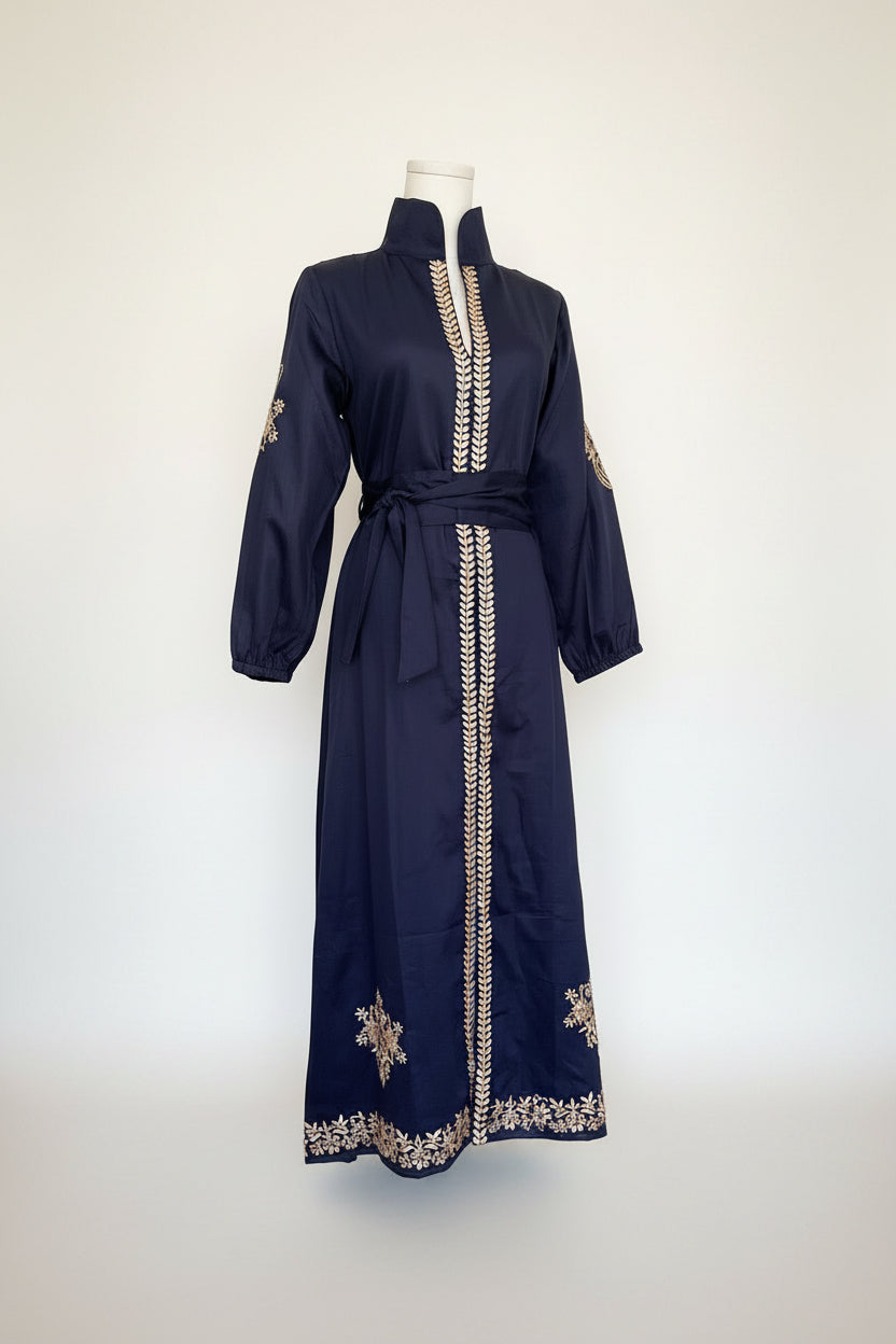 Navy Embroidered Caftan