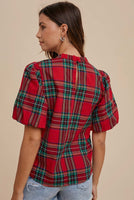 Red Plaid Blouse