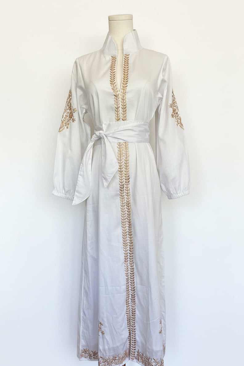 White Embroidered Caftan