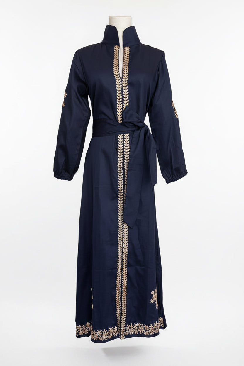 Navy Embroidered Caftan