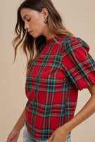 Red Plaid Blouse