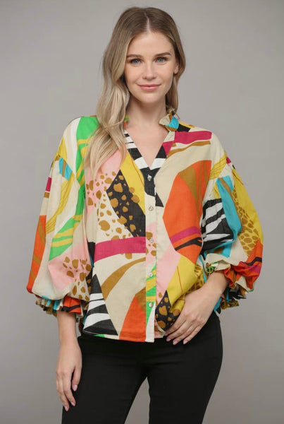 Abstract Print Blouse