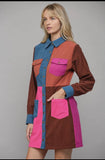 Colorblock Shirt Dress