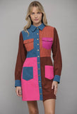 Colorblock Shirt Dress