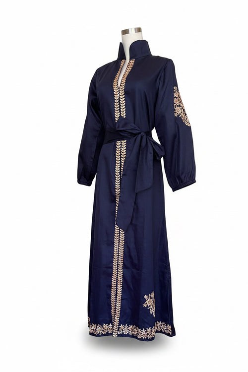 Navy Embroidered Caftan