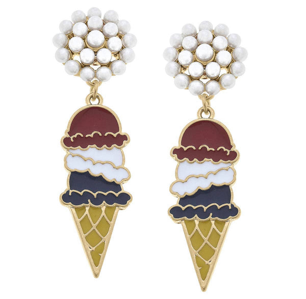 Patriotic Enamel Icecream Earrings