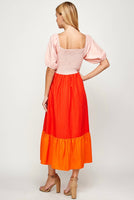 Colorblocked Smocked dress
