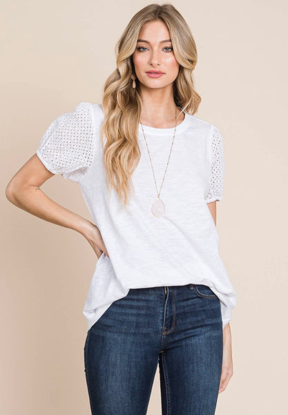 Lace Sleeve Tee