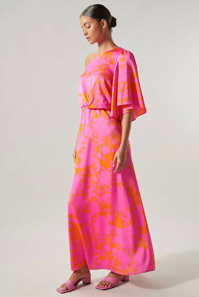 One Shoulder Satin Dress