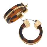 Chunky Tortoise Hoop Earrings