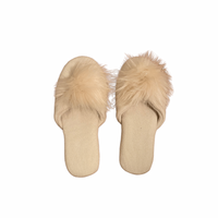 Wool Pom Pom Slippers - cream