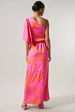 One Shoulder Satin Dress