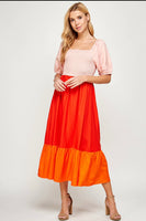 Colorblocked Smocked dress